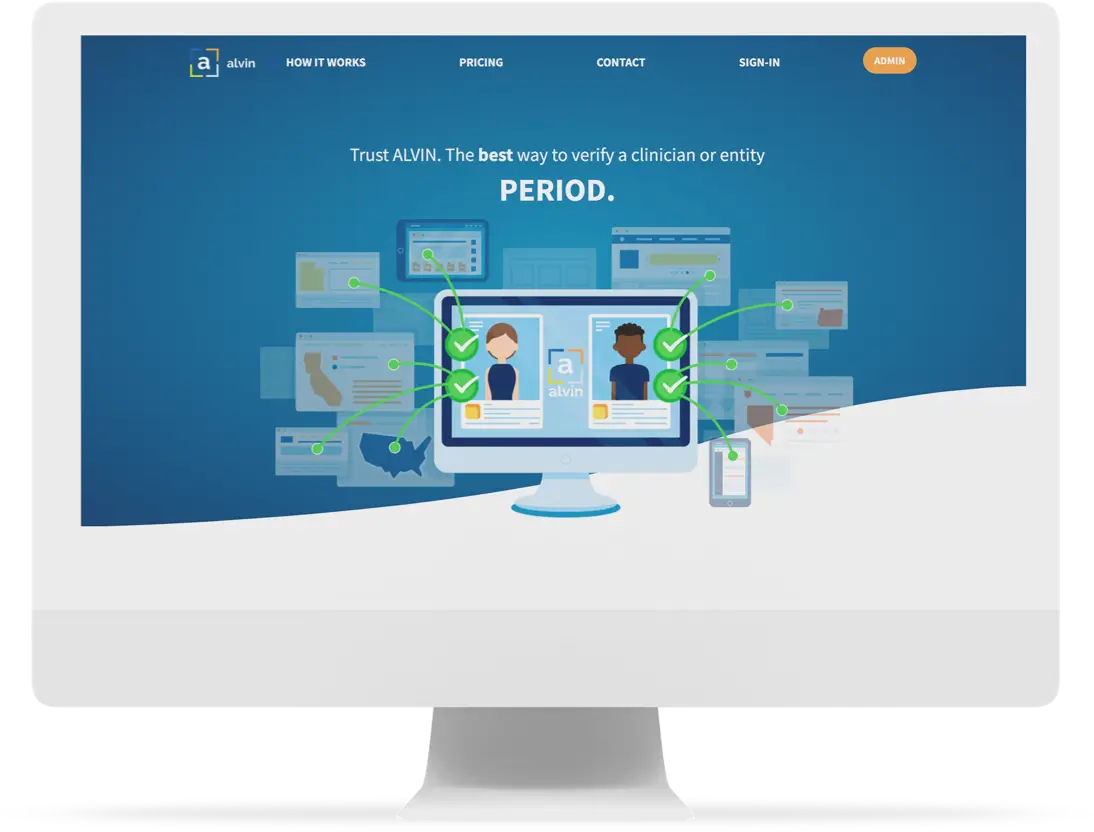 Desktop display of the website for Trust Alvin